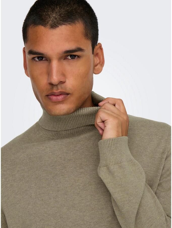 ONLY & SONS Trui met staande kraag ONSLOUI REG 12 MEL ROLL KNIT NOOS