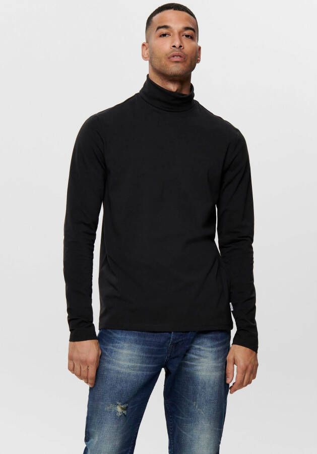 ONLY & SONS slim fit longsleeve ONSMICHAN zwart