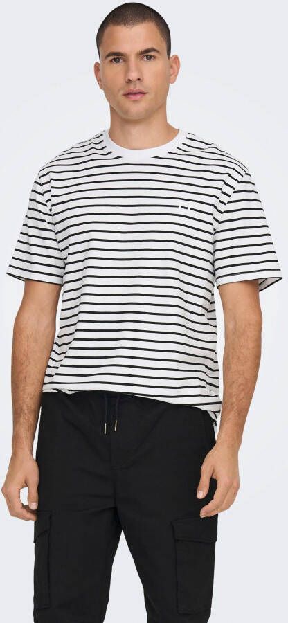 ONLY & SONS Shirt met ronde hals ONSHENRY REG STRIPE TEE
