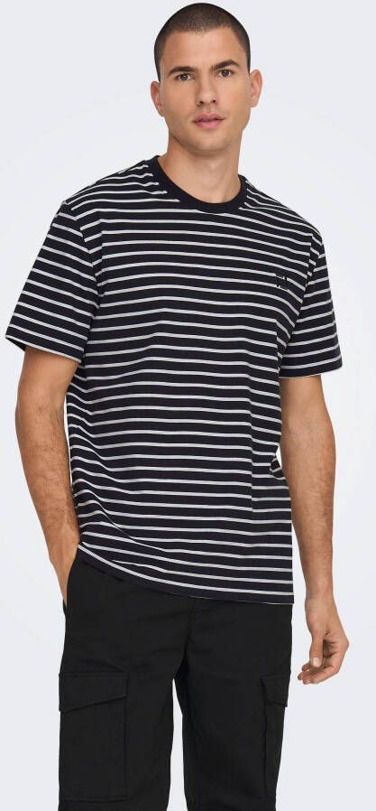 ONLY & SONS Shirt met ronde hals ONSHENRY REG STRIPE TEE