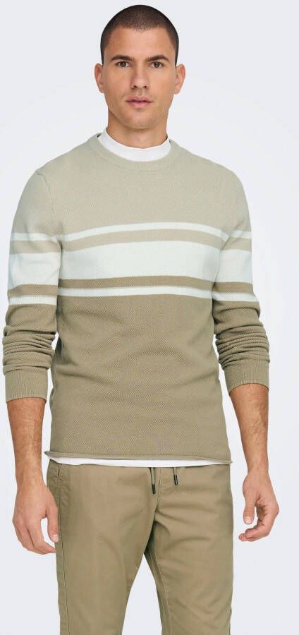 Only & Sons Gebreide pullover met streepmotief model 'NIGUEL'