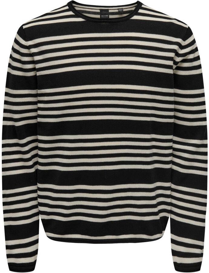 ONLY & SONS Trui met ronde hals OS ONSOBY REG 14 STRIPE KNIT