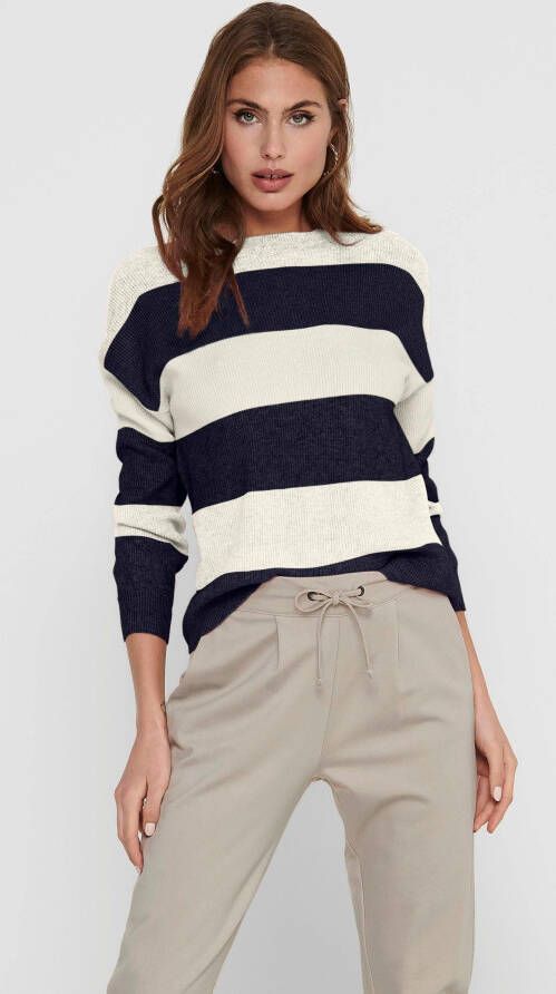 Only Gebreide trui ONLATIA L S STRIPE PULLOVER KNT NOOS