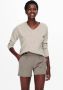 Only Onlcamilla V-Hals L S Pullover Knt: Pumice Stone MELANGE | Freewear Print Beige Dames - Thumbnail 4