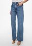 ONLY high waist wide leg jeans ONLJUICY medium blue denim - Thumbnail 4