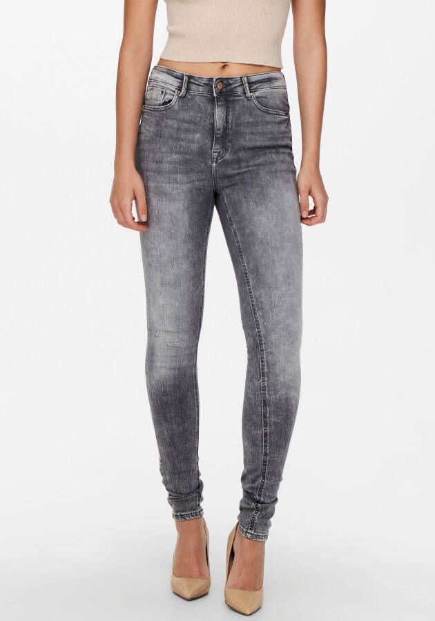 ONLY high waist skinny jeans ONLPAOLA medium grey denim