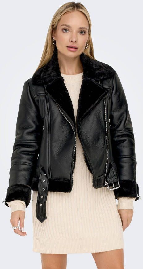 Only Imitatieleren jack ONLAGNETE FAUX LEATHER BIKER JKT OTW
