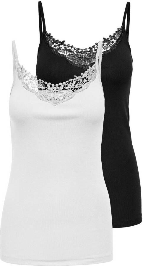 Only Kanten top ONLKIRA LACE SINGLET 2PACK NOOS (Set van 2)