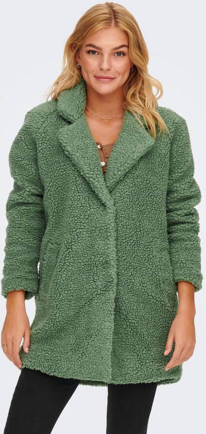 Only Groene Jas met Automatische Knopen en Reverskraag Green Dames