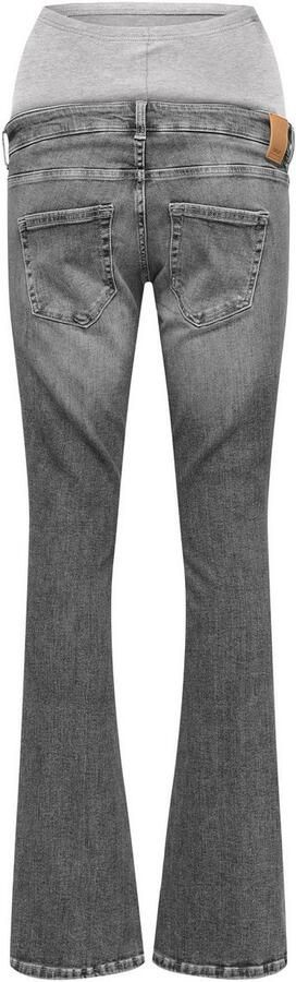 ONLY MATERNITY high waist zwangerschaps flared jeans grey denim Grijs Effen maat L-32 - Foto 6