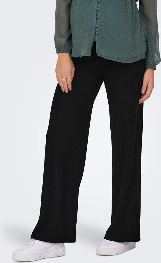 ONLY MATERNITY ribgebreide zwangerschapsbroek zwart Dames Polyester Effen XXL - Foto 8
