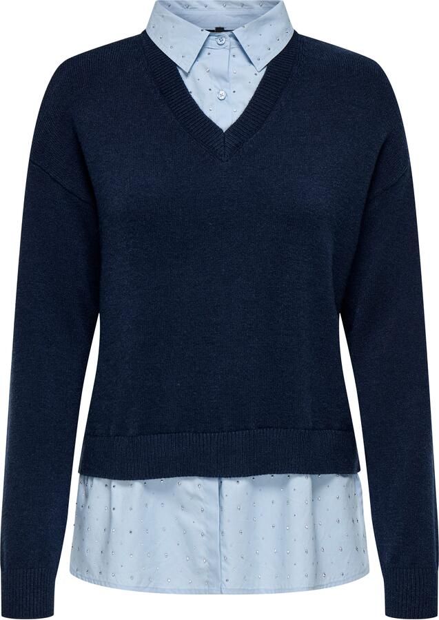 Only 2-in-1-trui ONLDAGMAR LS COLLAR MIX KNT