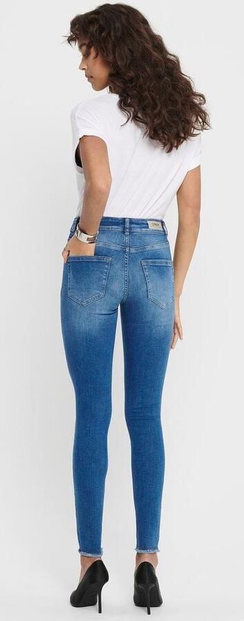 Only Ankle jeans ONLBLUSH – Enkeljeans met open zomen voor moderne looks Schuureffecten modieus skinny fit ronde hals regular fit - Foto 8