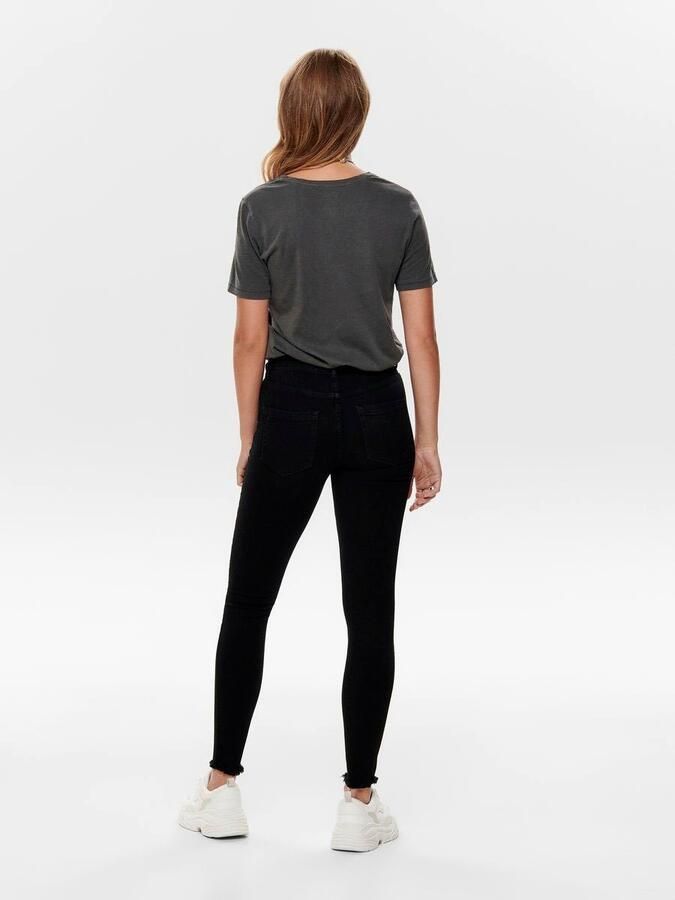 Only Zwarte effen jeans met ritssluiting en knoopsluiting Black Dames - Foto 9