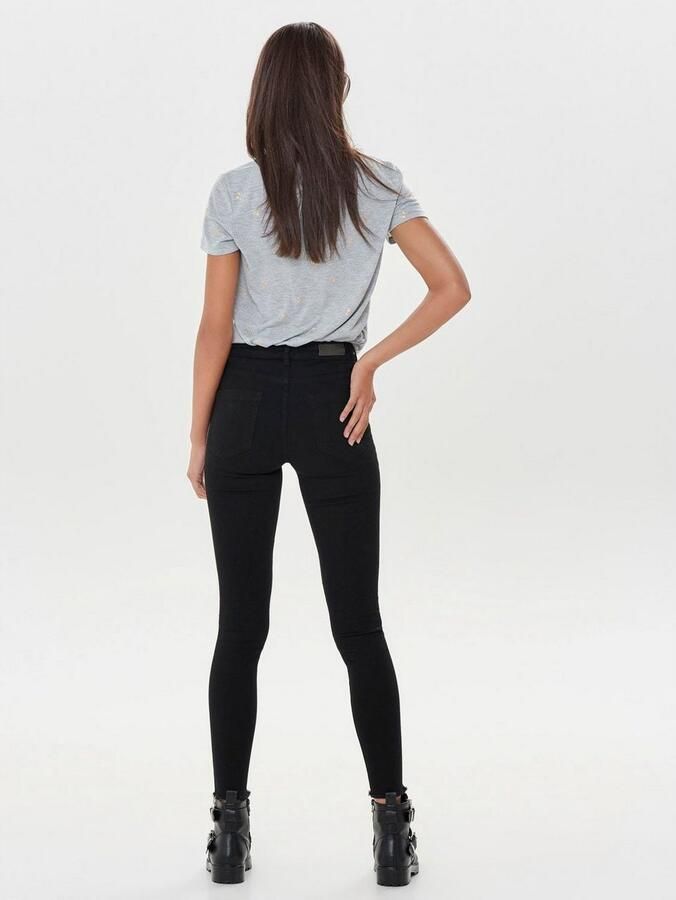 Only Zwarte effen jeans met ritssluiting en knoopsluiting Black Dames - Foto 7