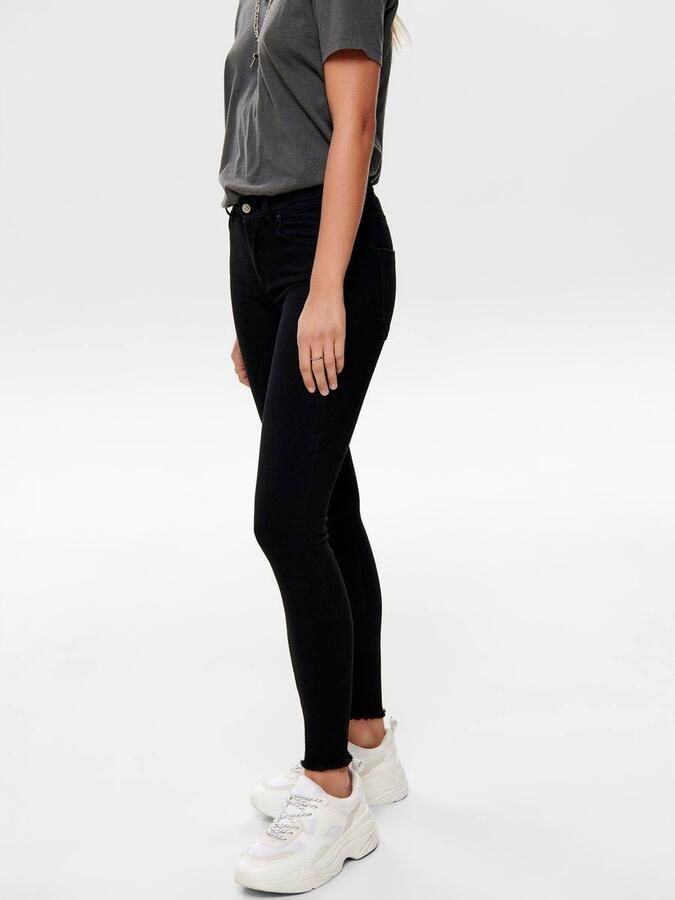 Only Zwarte effen jeans met ritssluiting en knoopsluiting Black Dames - Foto 11