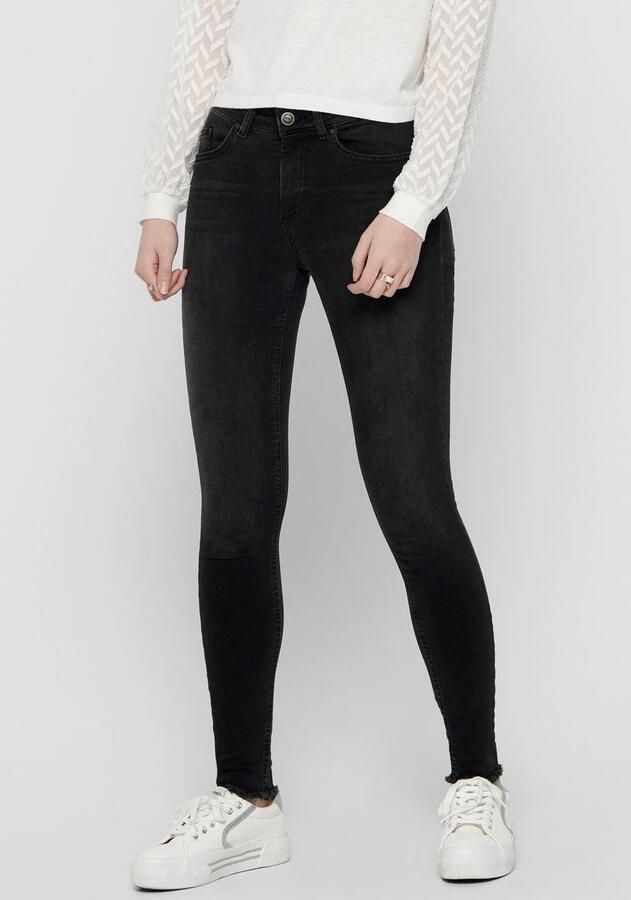 Only Zwarte effen damesjeans met ritssluiting en knoopsluiting Black Dames - Foto 7