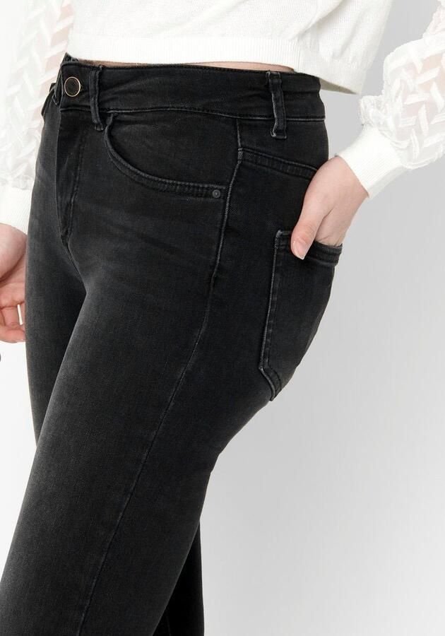 Only Zwarte effen damesjeans met ritssluiting en knoopsluiting Black Dames - Foto 2