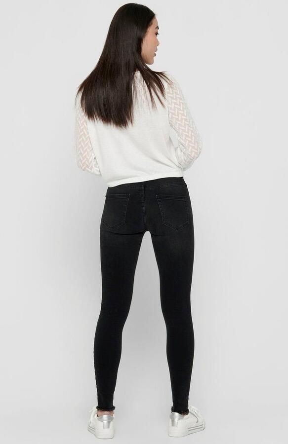 Only Zwarte effen damesjeans met ritssluiting en knoopsluiting Black Dames - Foto 5