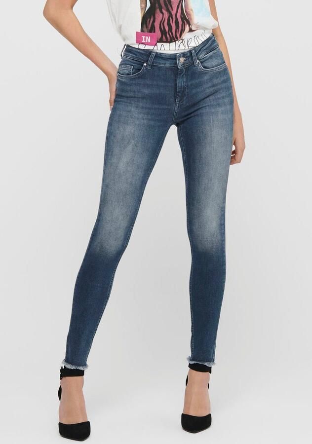 Only Blauwe Effen Dames Jeans met Rits en Knoopsluiting Blue Dames - Foto 10