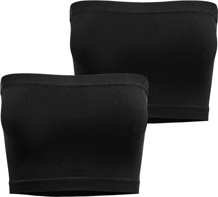 Only Bandeau-bh ONLVICKY RIB SEAMLESS 2-PACK BANDEAU TOP (set 2-delig)