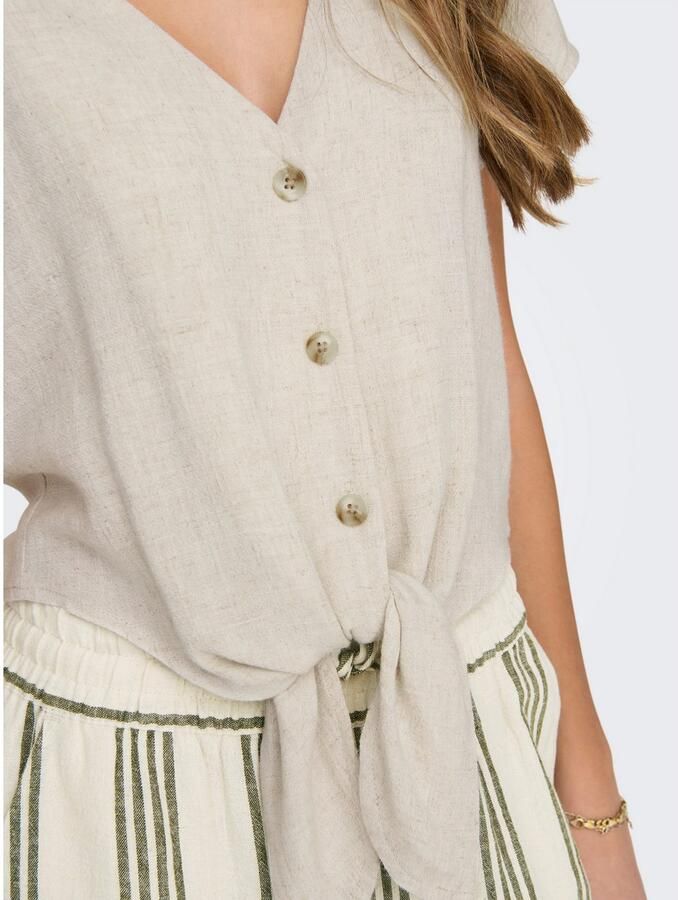 Only Regular fit blouse van een mix van viscose en linnen model 'SIESTA' - Foto 4