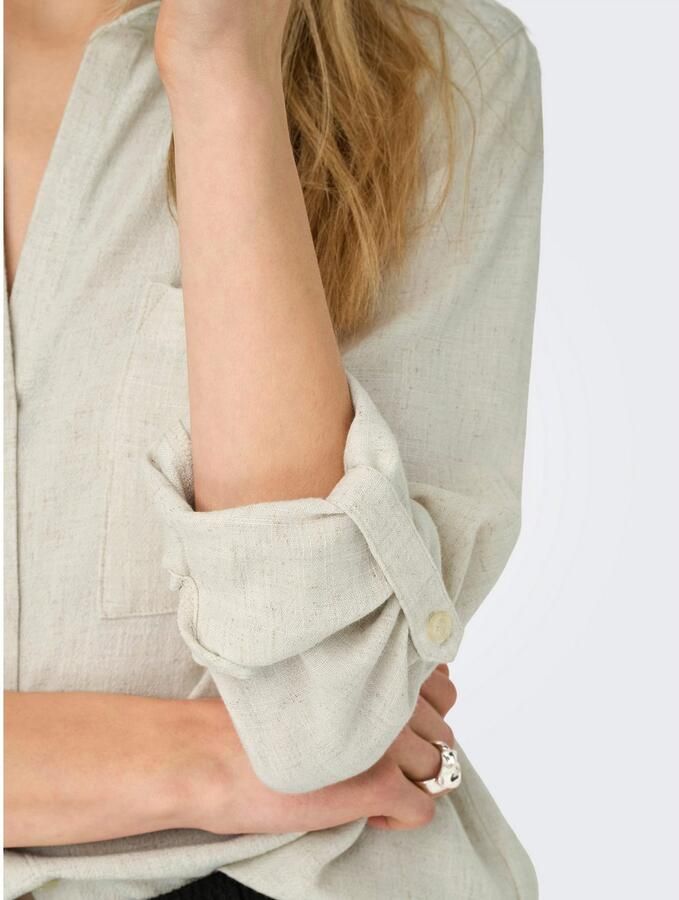 Only Blouse met lange mouwen ASMIN-SIESTA LS LINEN BL SHIRT PNT