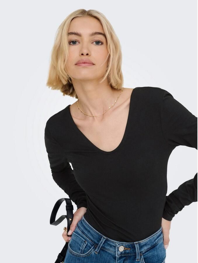 Only Body ONLLIVE LOVE V NECK L S BODY CS JR