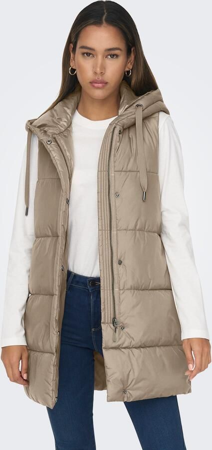 Only Bodywarmer ONLASTA – Lange gewatteerde bodywarmer met capuchon voor koude dagen - Foto 3
