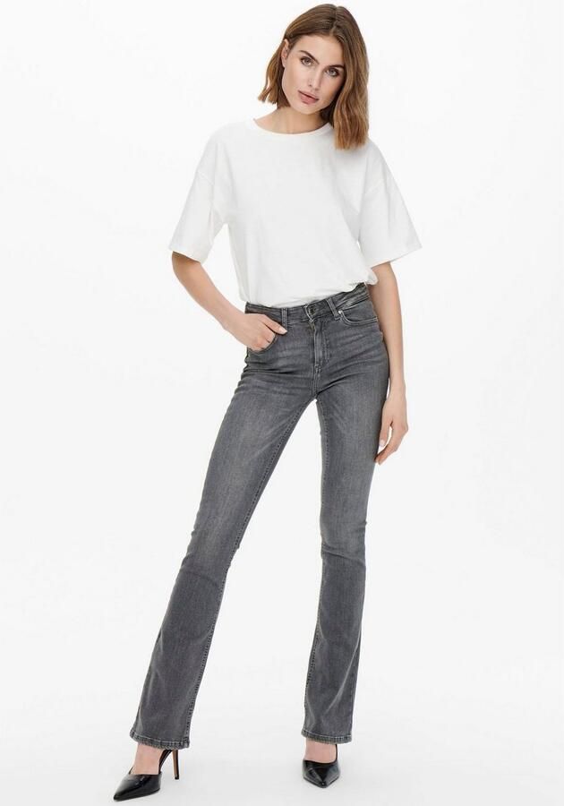 Only Grijze effen damesjeans met ritssluiting en knoopsluiting Gray Dames - Foto 7