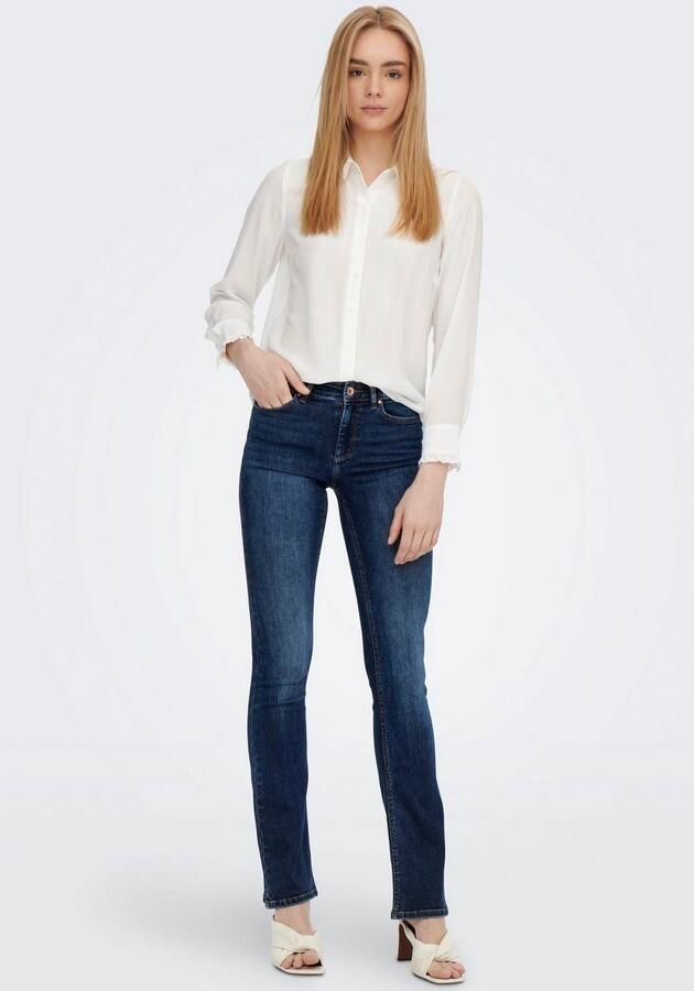 Only Veelzijdig Wit Katoenen Overhemd met Trekkoord Detail Blue Dames - Foto 5