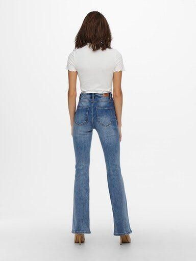 ONLY high waist flared jeans ONLMILA medium blue denim - Foto 6
