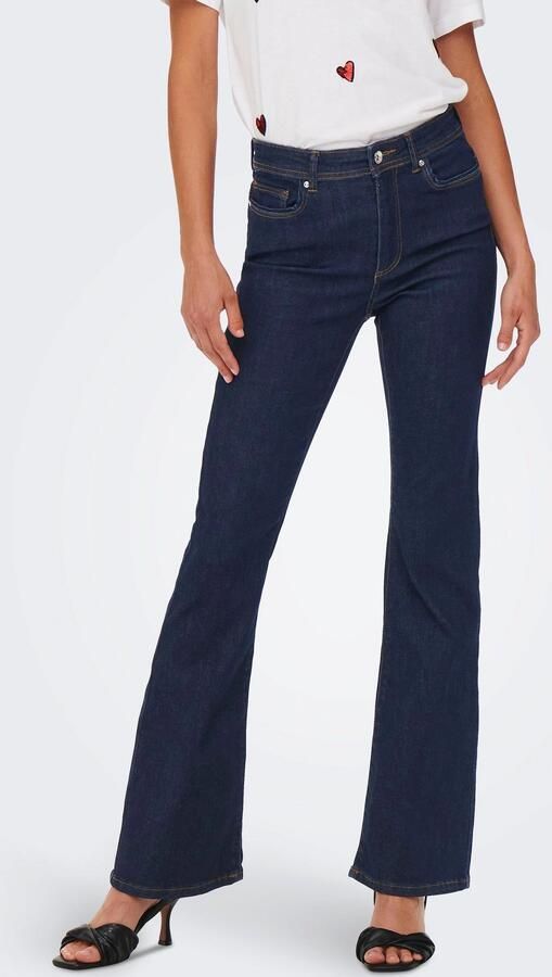 ONLY high waist flared jeans ONLWAUW dark blue denim - Foto 6
