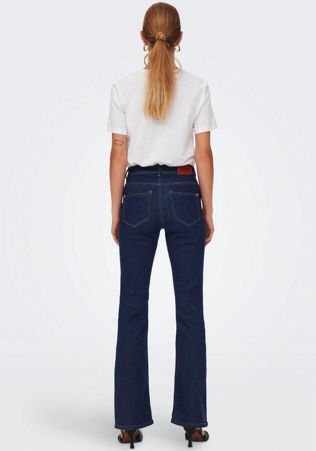 ONLY high waist flared jeans ONLWAUW dark blue denim - Foto 8