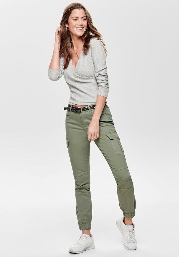 Only Groene damesbroek met rits en knoop Green Dames - Foto 6