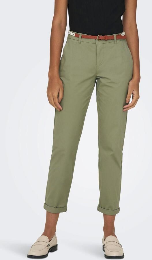 Only Chino ONLBIANA – Chinobroek met riem en omslagzoom - Foto 7