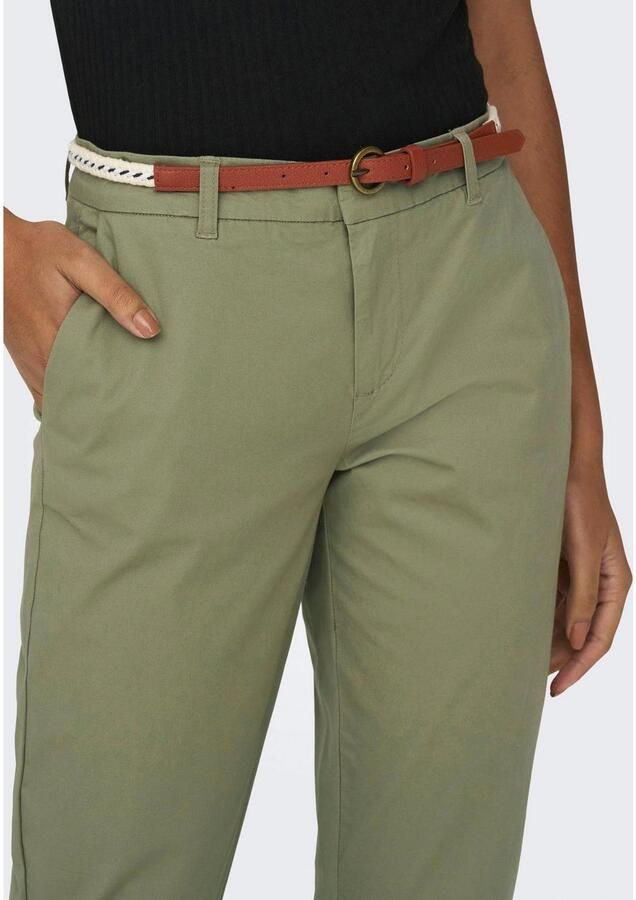 Only Chino ONLBIANA – Chinobroek met riem en omslagzoom - Foto 3
