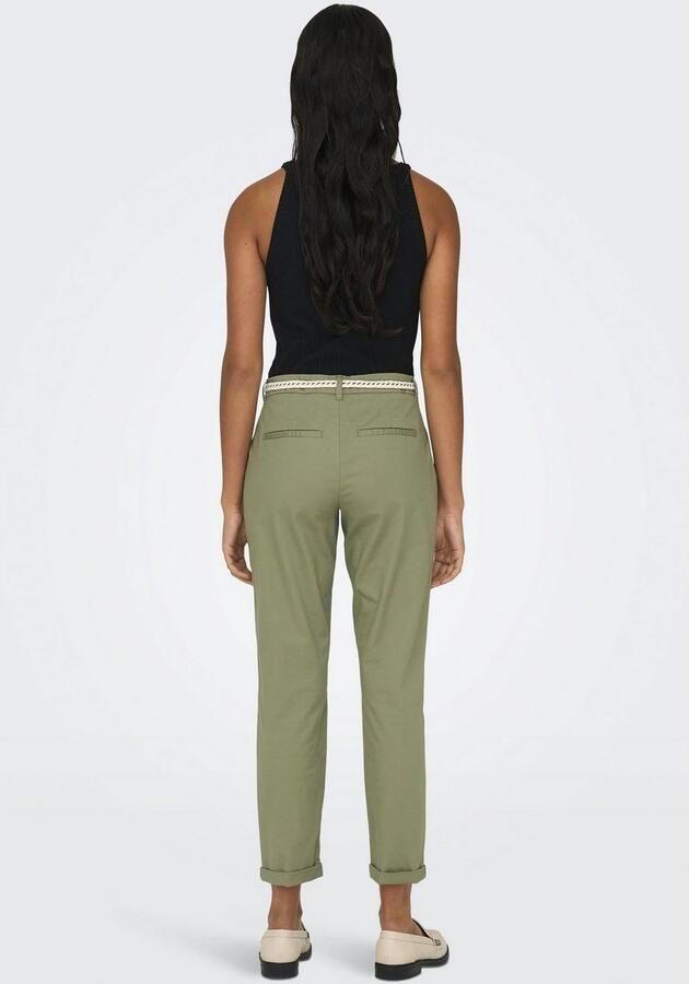 Only Chino ONLBIANA – Chinobroek met riem en omslagzoom - Foto 5