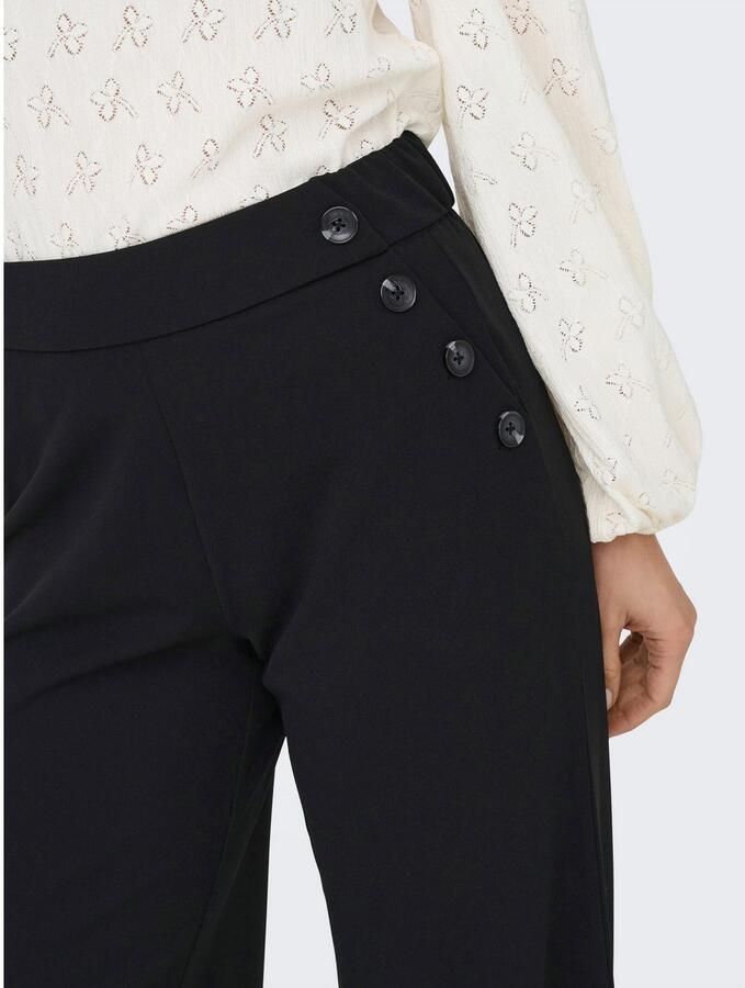 ONLY wide leg regular waist casual broek zwart - Foto 2