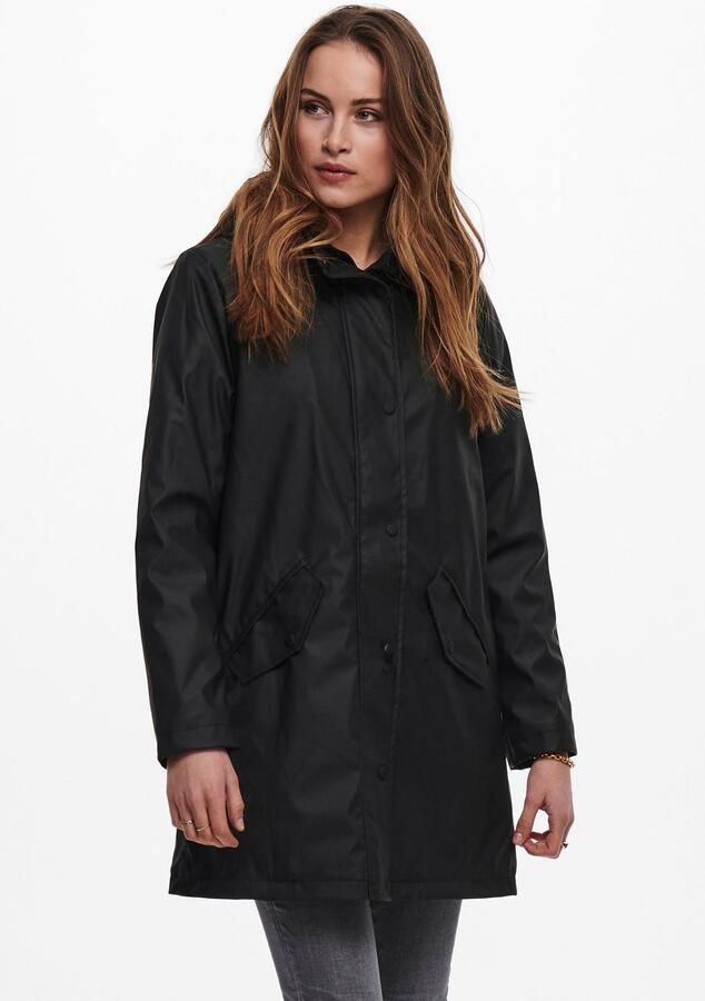 Only Functionele jas ONLSALLY RAINCOAT OTW NOOS met capuchon en voering van teddy-pluche - Foto 6