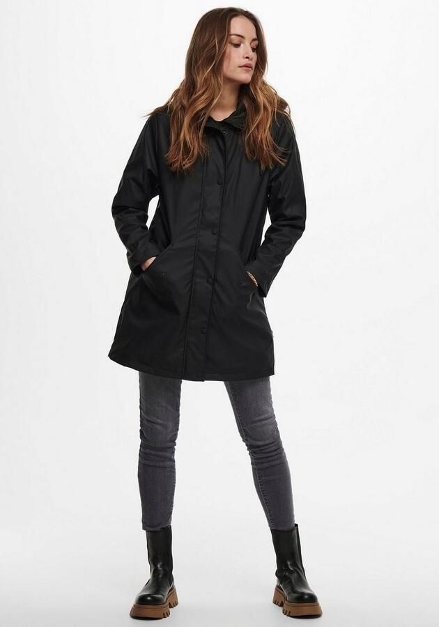 Only Functionele jas ONLSALLY RAINCOAT OTW NOOS met capuchon en voering van teddy-pluche - Foto 2