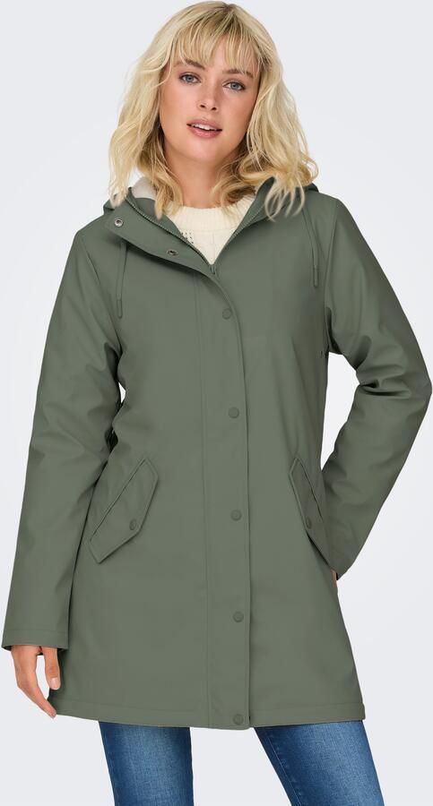 Only Functionele jas ONLSALLY RAINCOAT OTW NOOS met capuchon en voering van teddy-pluche - Foto 3