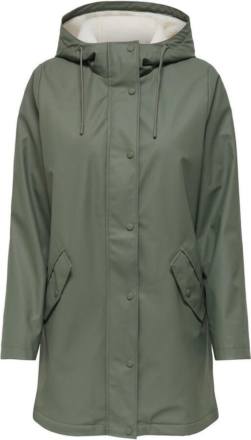 Only Functionele jas ONLSALLY RAINCOAT OTW NOOS met capuchon en voering van teddy-pluche - Foto 2