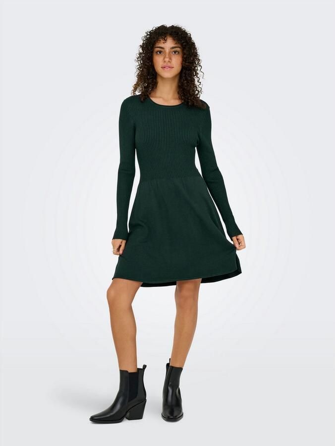 Only Licht uitlopende gebreide jurk van viscosemix model 'ALMA' - Foto 3