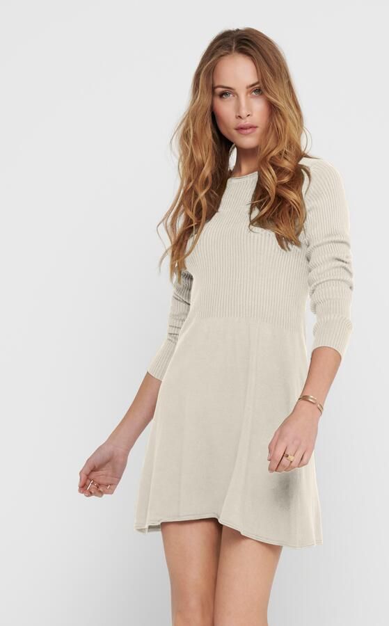 Only Licht uitlopende gebreide jurk van viscosemix model 'ALMA' - Foto 3