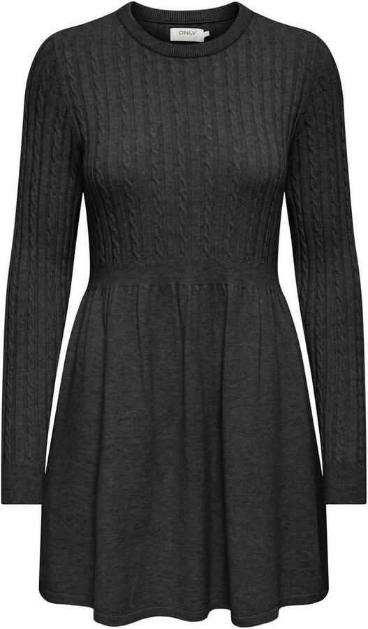 Only Gebreide jurk ONLFIA LS CABLE DRESS KNT getailleerd en met subtiel kabelpatroon in het bovenstuk - Foto 7