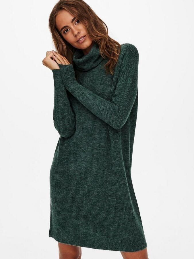 Only Gebreide jurk ONLJANA L S COWLNCK DRESS WOOL KNT NOOS - Foto 2