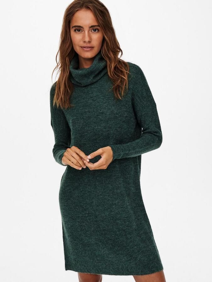 Only Gebreide jurk ONLJANA L S COWLNCK DRESS WOOL KNT NOOS - Foto 5
