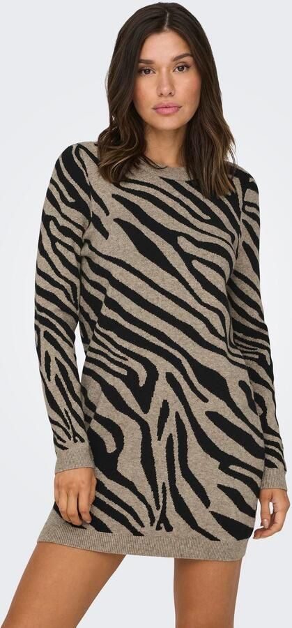 Only Gebreide jurk ONLJENNI LS ANIMAL DRESS EX KNT - Foto 5