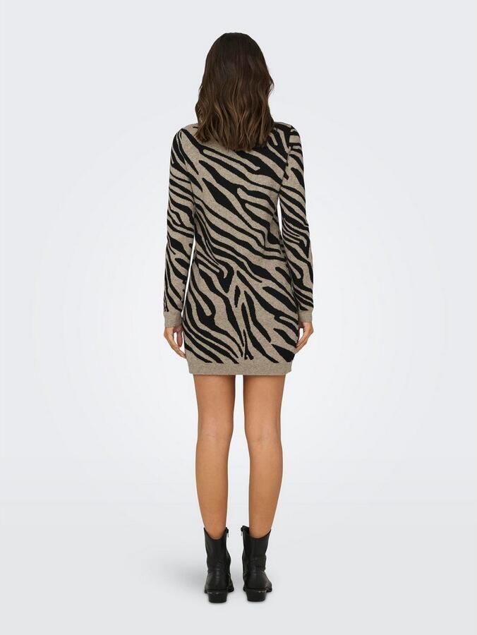 Only Gebreide jurk ONLJENNI LS ANIMAL DRESS EX KNT - Foto 3